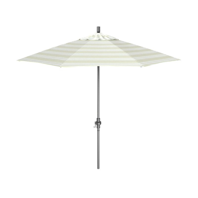 Parasol de marché 9 pi Junerose, Hammertone gris clair, Welfleet Basil Outdura®