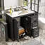 Meuble-lavabo en bois massif - lavabo en céramique, 3 tiroirs et portes à fermeture douce, conception autoportante