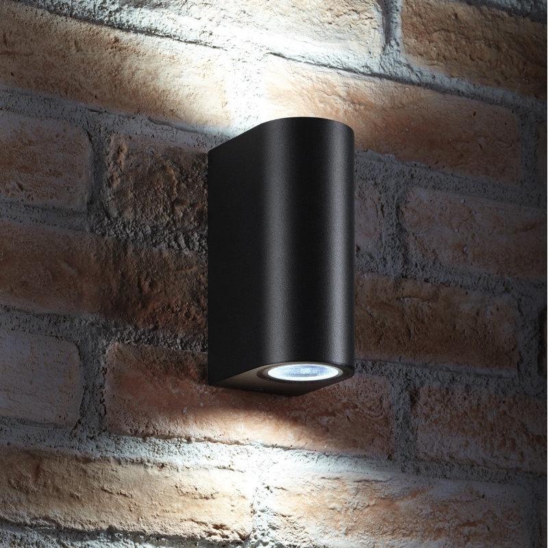 Serena Hardwired Outdoor Wall Lantern, Black
