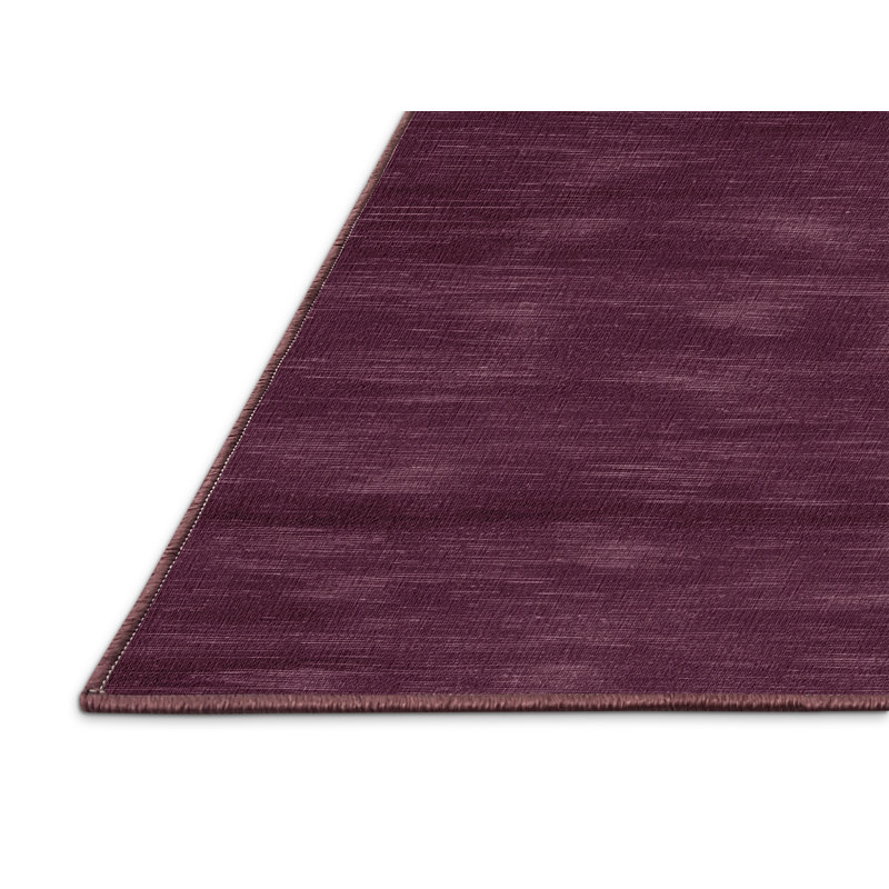 Machine Washable Solid Red Area Rug