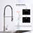 Brushed Nickel Single Handle Commercial Modern Spring High Arc Kitchen Faucet Water Filter System Bends As You Want