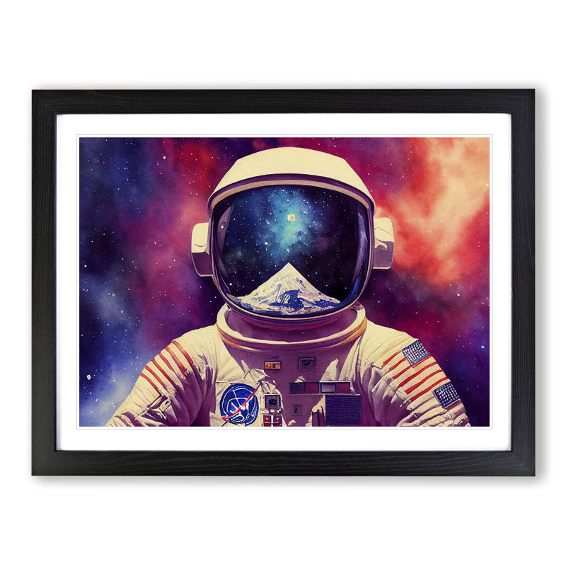 Colourful Astronaut Vol.3 - Framed Print, 34cm H x 46cm W x 2cm D, Black