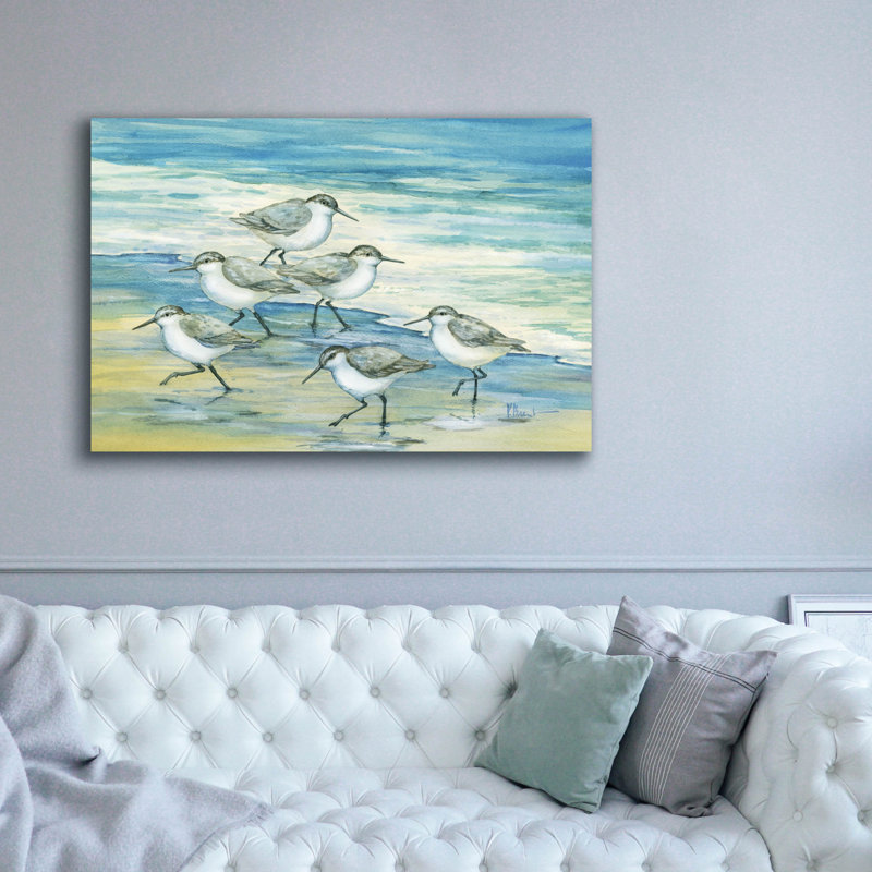 «Surfside Sandpipers» par Paul Brent, H 40 po x l 60 po x P 1,5 po