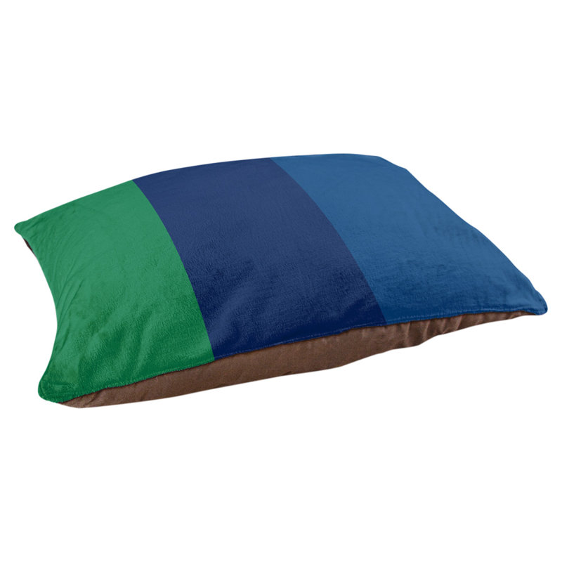Coussin pour chien hockey Las Vegas, Petit (l 28 po x P 18 po x H 9,5 po), Vert / bleu / bleu foncé