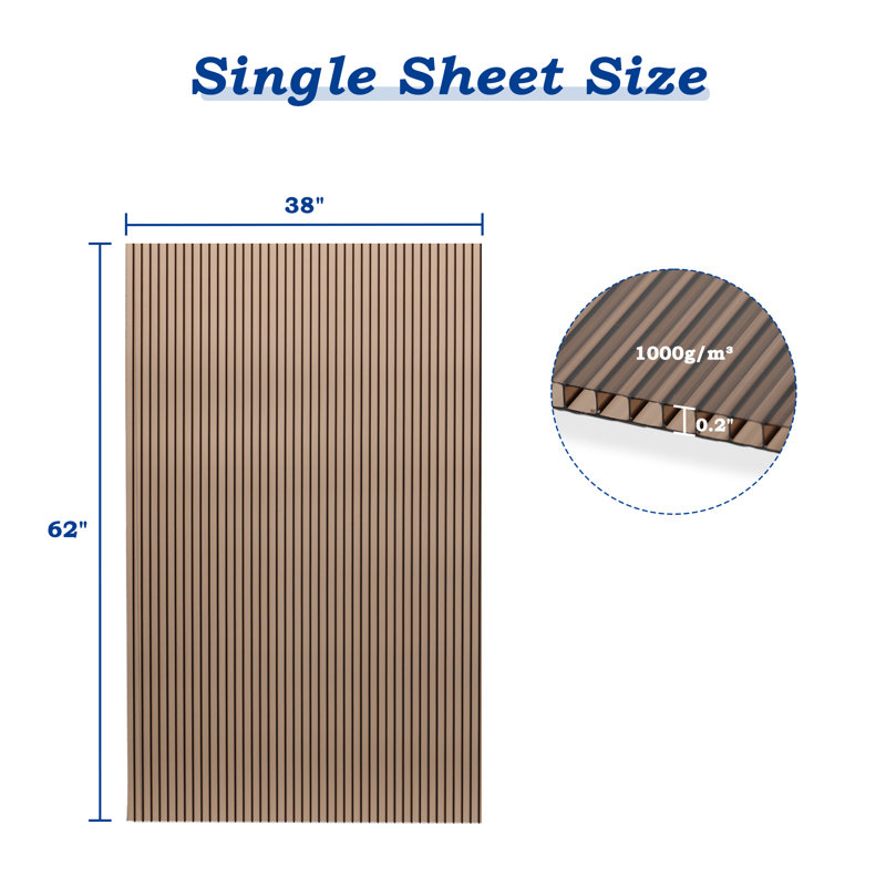 Aoodor 6 Pcs Polycarbonate Panel Cover, 62 x 38 x 0.2 Inch, Brown, 0.2" H x 62" W x 38" D