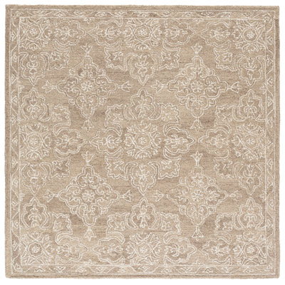 Martha Stewart Hand Tufted Wool; Cotton Damask Indoor Rug