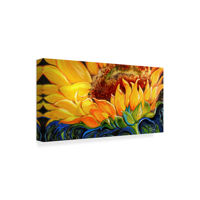 Marcia Baldwin Sunflower Rise'N Shine Yellow and Blue Canvas Art
