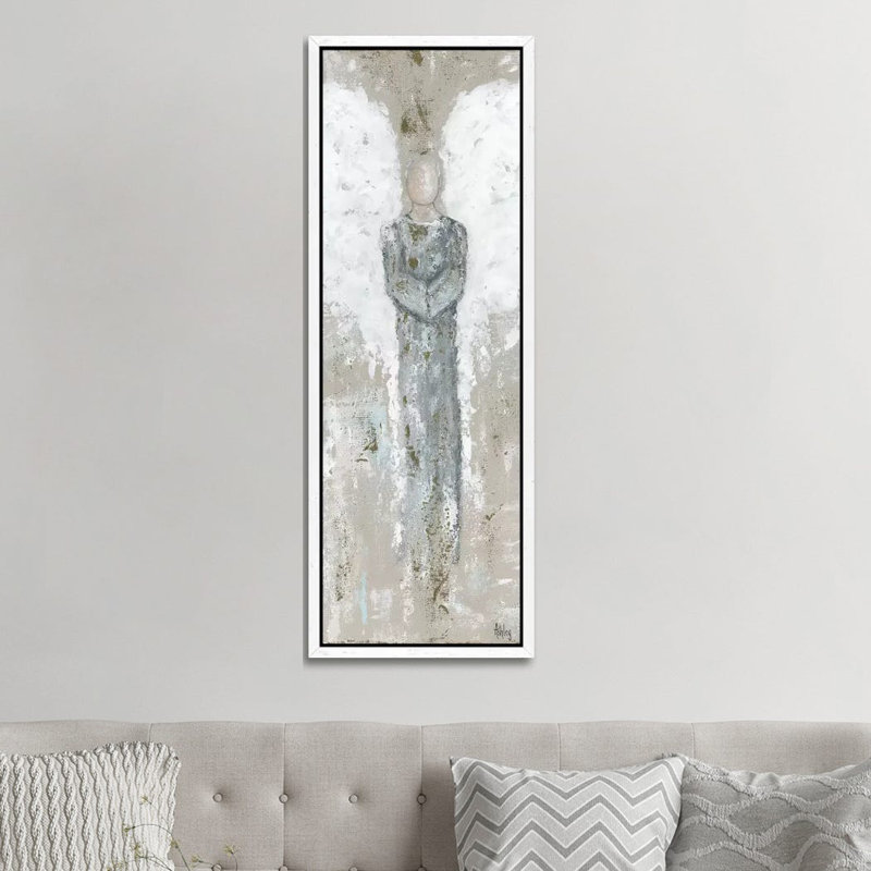 Father Angel by Ashley Bradley - Panoramic Print on Canvas, White Framed, 152.4 cm H x 50.8 cm W