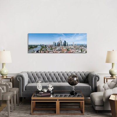 View Of The Central Business District In Frankfurt Am Main, Hesse, Germany by Jan Becke - Wrapped Canvas Panoramic Print