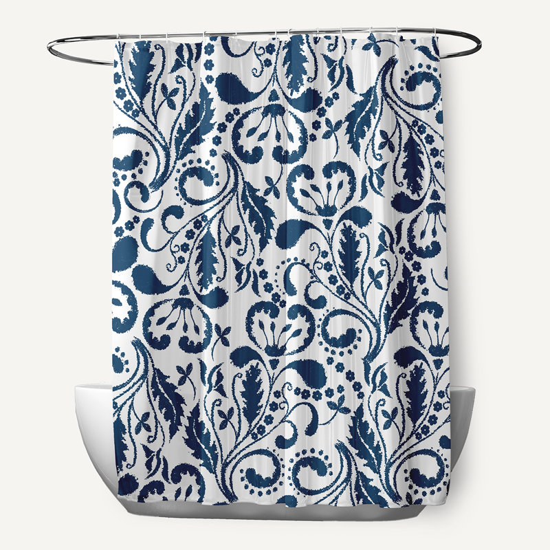 Rideau de douche simple Rushford, Bleu