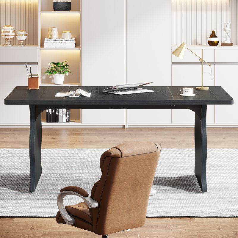 63" Large Executive Desk, Modern Computer Table Writing Desk for 1-2 Person