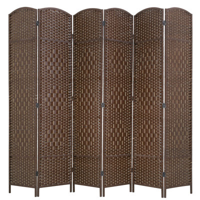 Cloison pliante en bambou / rotin à 4 panneaux l 70,8 po x H 70,6 po Alexisa
