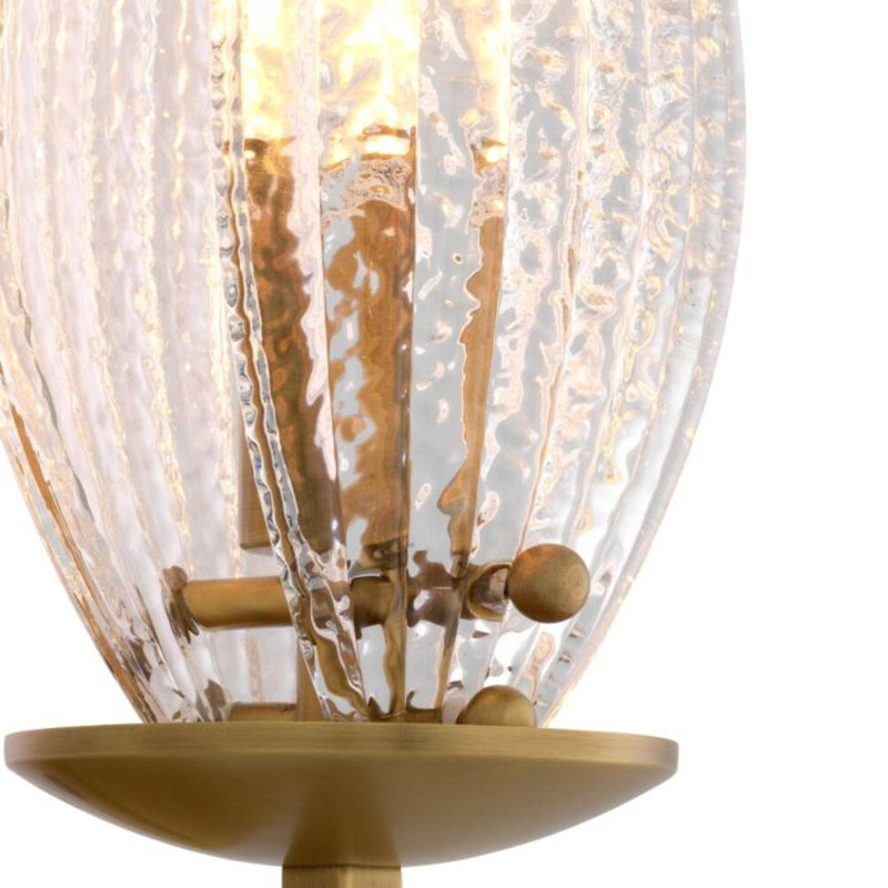 CDJ Wall Lamp Persephone antique brass finish clear glass