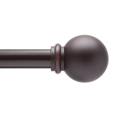 Wayfair Basics Ball End Single Curtain Rod, 28-48" or 48-86" Adjustable Length, 5/8" Dia. Steel