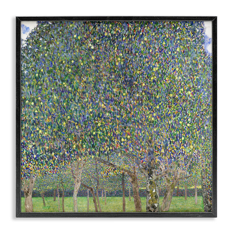 Abstrait mosaïque abstraite encadrée par Gustav Klimt, H 24 po x l 24 po, Giclée encadrée noir minuit