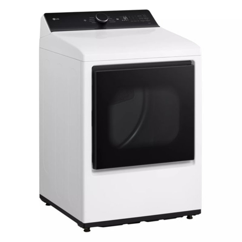 LG Ultra Large Capacity Rear Control Electric Dryer with EasyLoad, Door and AI Sensing, 7.3 cu. ft., Alpine White, Dual Fuel
