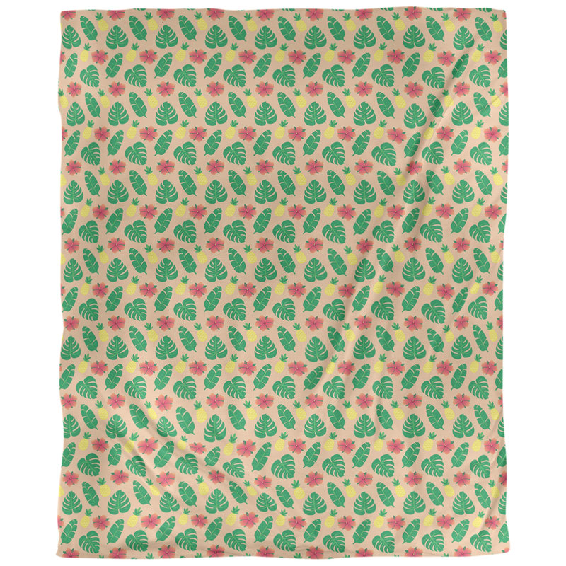 Tissu tropical, Orange, L 56 po x l 36 po, Coton peigné de base