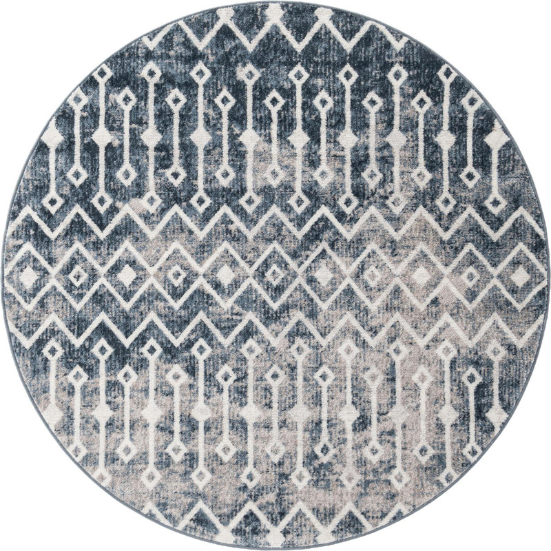 Tapis abstrait bleu, Rectangle 10 pi x 13 pi