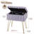 17.3" Faux Fur Vanity Stool with Storage, Metal Legs Dressing Bench for Bedroom-1270755164