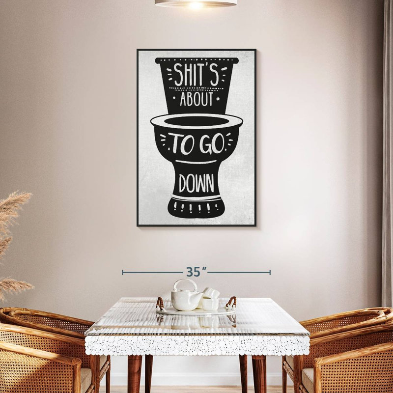 «Shit's About To Go Down I», Cadre flottant noir, 29 po x 43 po