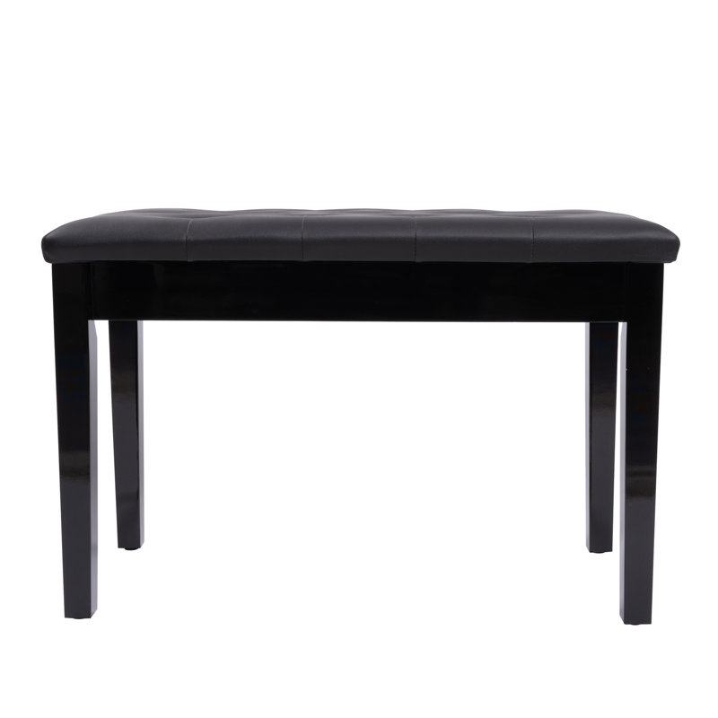 Piano Bench With Padded Cushion And Music Book Storage Compartment