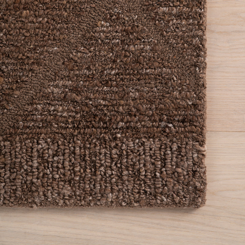 Julina Trellis Bohemian Wool Area Rug, Rectangle 4' x 6', Brown