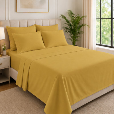 6-Piece Premium Rayon from Bamboo Sheet Set, Soft Cooling Deep Pocket Bed Sheets