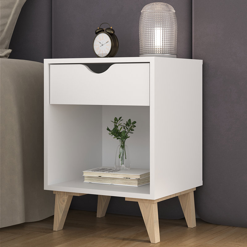 Commode anglaise 1 tiroir Bronwyn, Blanc