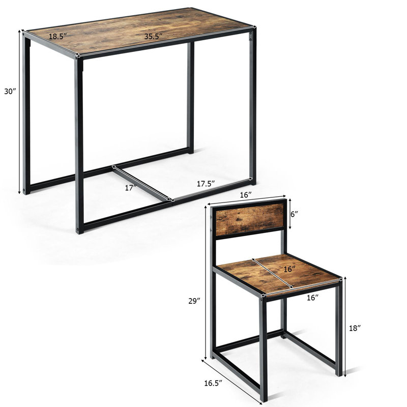Efran 2 - Person Four Leg Dining Set