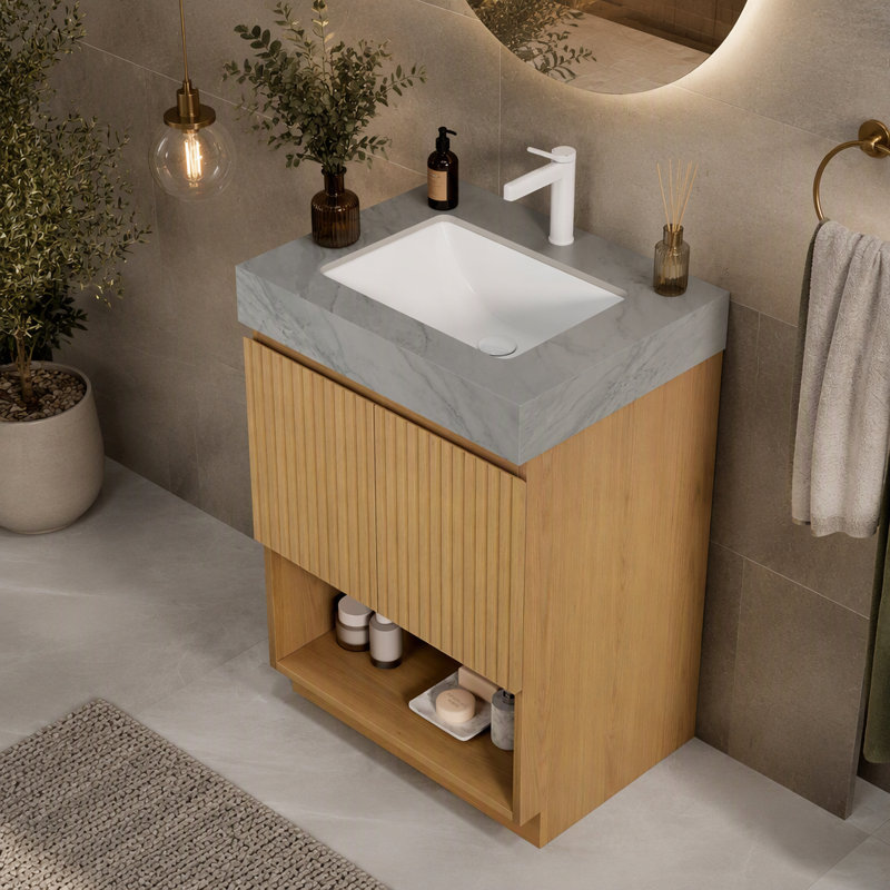 Freestanding Standard With Stone Top