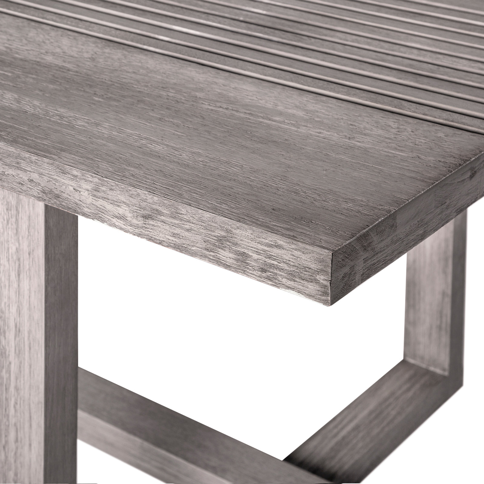 Aerilyn 82" Eucalyptus Patio Dining Set, Gray, Grey Performance