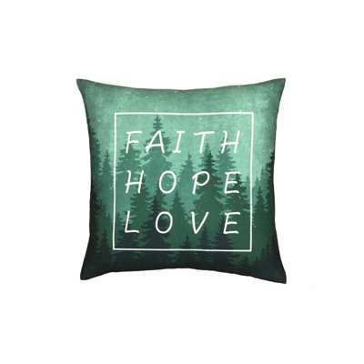 Cayson Mountain Faith Hope Love Throw Pillow Cover