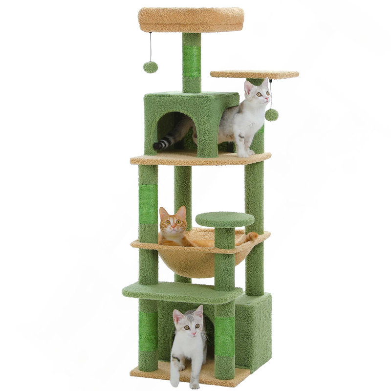 Arbre à chat en hamac de petite taille et condo parfait pour se reposer, jouer et grimper avec un hamac confortable