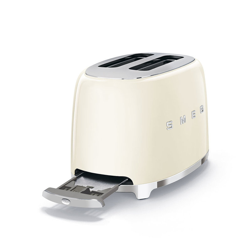 Smeg TSF01 50's Style Retro Two Slice Toaster, Cream
