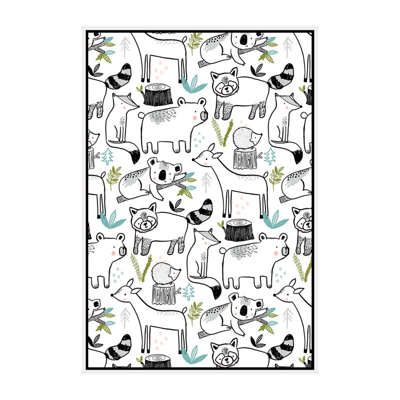 «Everyday Inky Critter I» par Lisa Barlow - impression d'art graphique, H 60 po x l 40po x P 1,5 po, Toile blanche encadrée