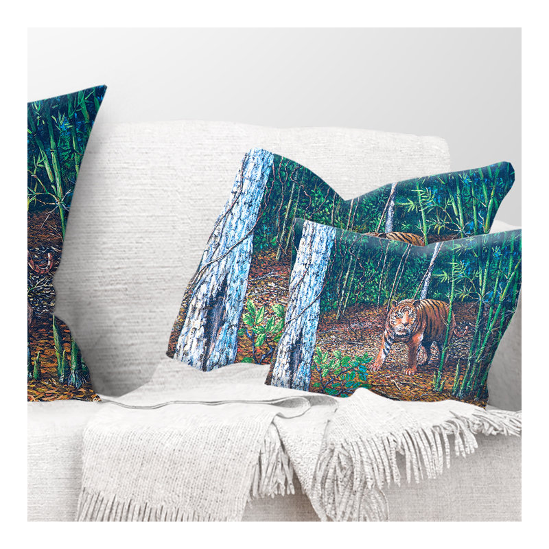 Tigre dans la forêt - Coussin imprimé animal