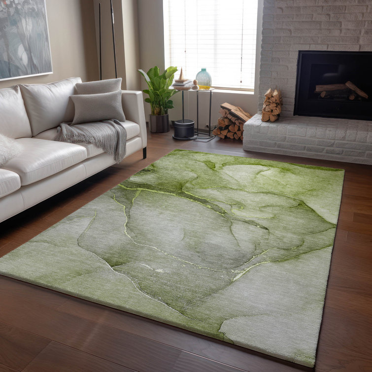 Premium Machine Washable Cerrito AMF508 Olive Rug