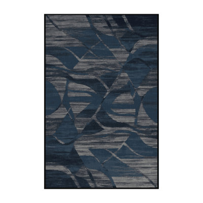 Tapis abstrait gris lavable à la machine