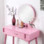 Ensemble coiffeuse et tabouret en bois Maly, rose-2065055757