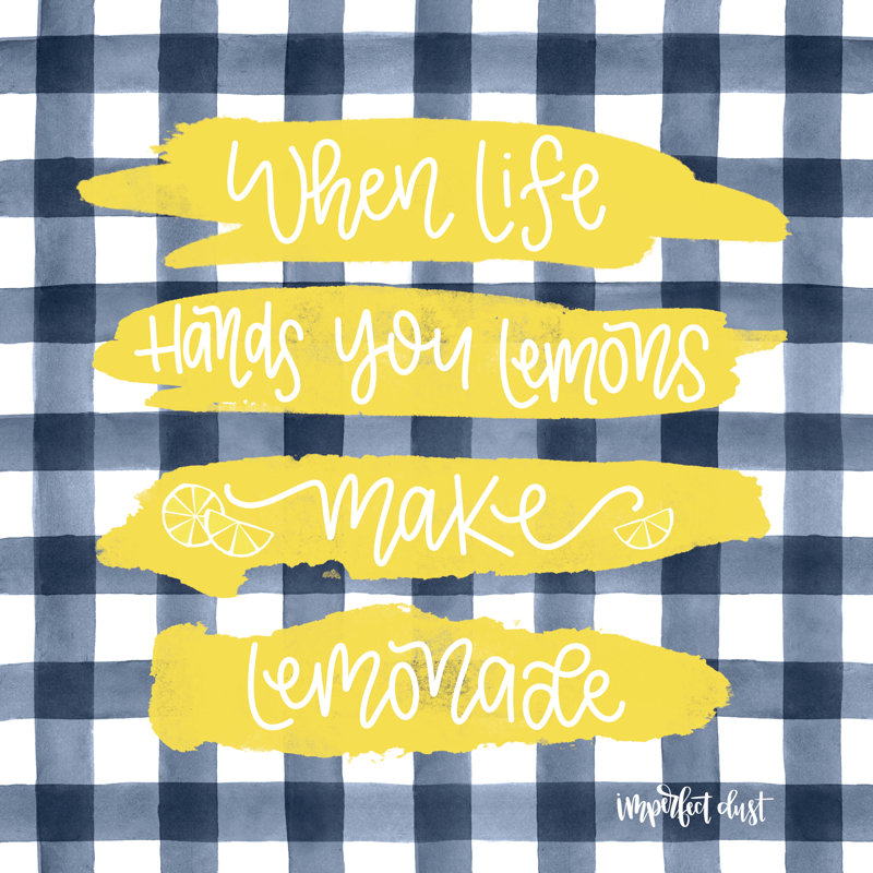 Make Lemonade - art textuel, H 20 po x l 20 po, Black Single Picture Framed Paper, Oui