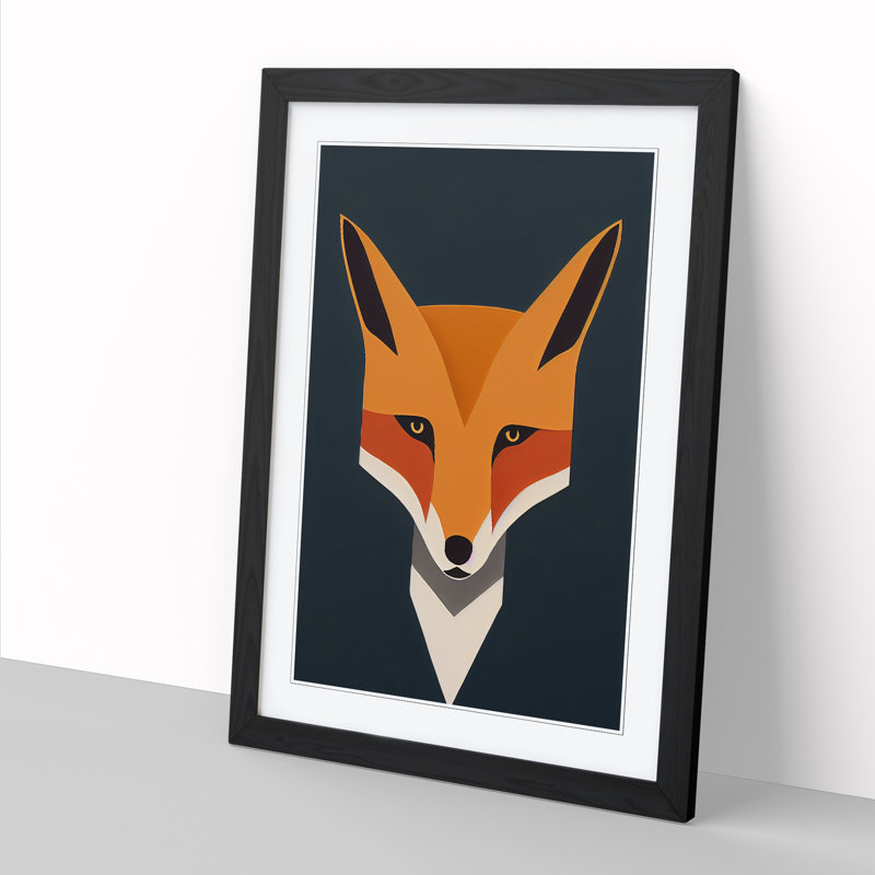 Mr Fox Abstract Art Vol.1 - Picture Frame Print, Black, 64cm H x 46cm W