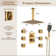 Revitalize 3-Function 12 Inch Ceiling Mount Rainfall Thermostatic Shower System with 6 Body Jets