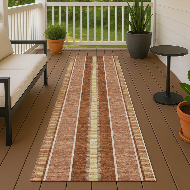 Tapis intérieur / extérieur lavable à la machine Chantille ACN2681, Paprika, Tapis de couloir 2 pi 3 po x 7 pi 6 po