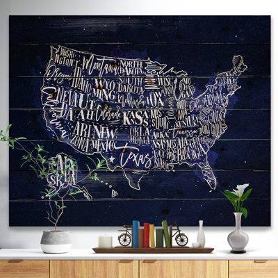 « united states rétro map », impression