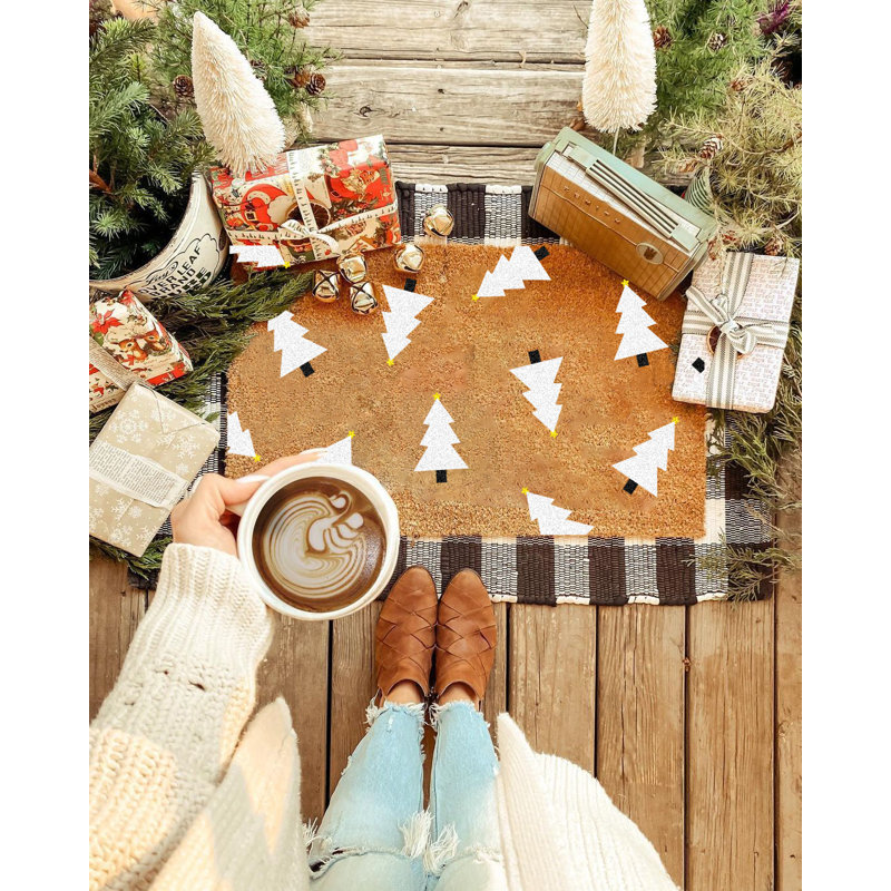Tapis d'entrée antidérapant Christmas Trees, L 22 po x L 36 po