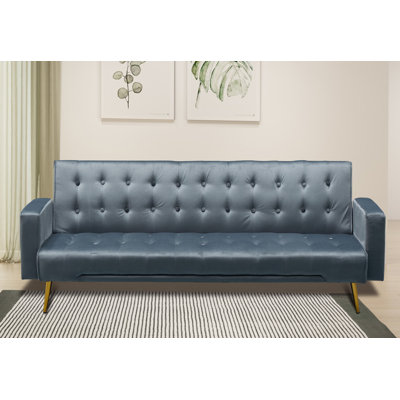 Verdeen Twin 74'' Velvet Convertible Sofa
