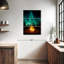 «Campfire Under Northern Lights», toile tendue 4 pièces-92829120