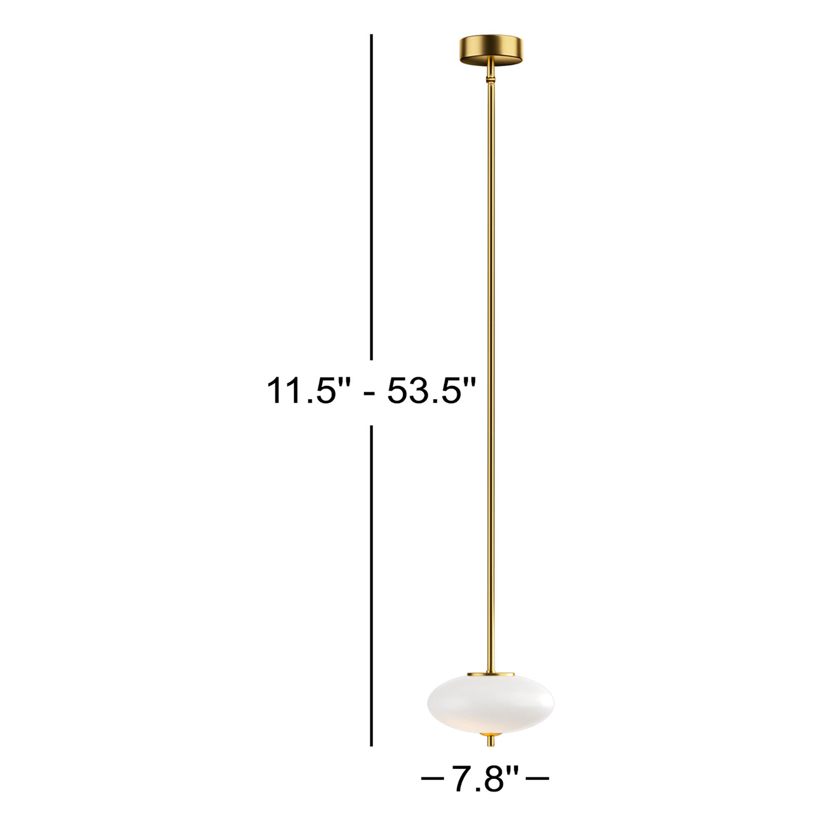 Parlait Dimmable Wrought Iron Single Light Pendant, Gold