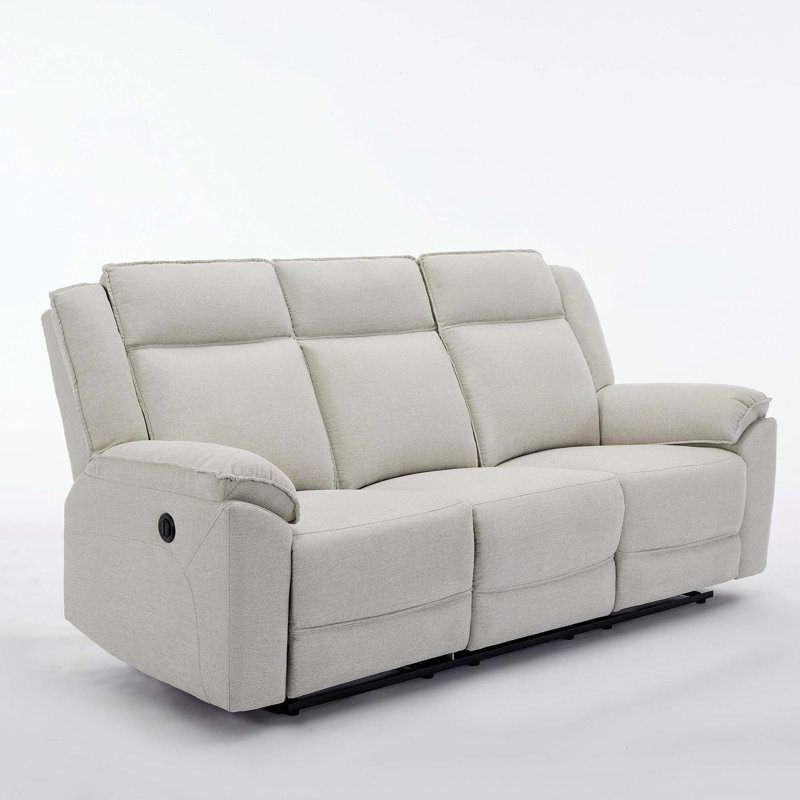 Beola 5 Seater Linen Electric Reclining Sofa, Beige
