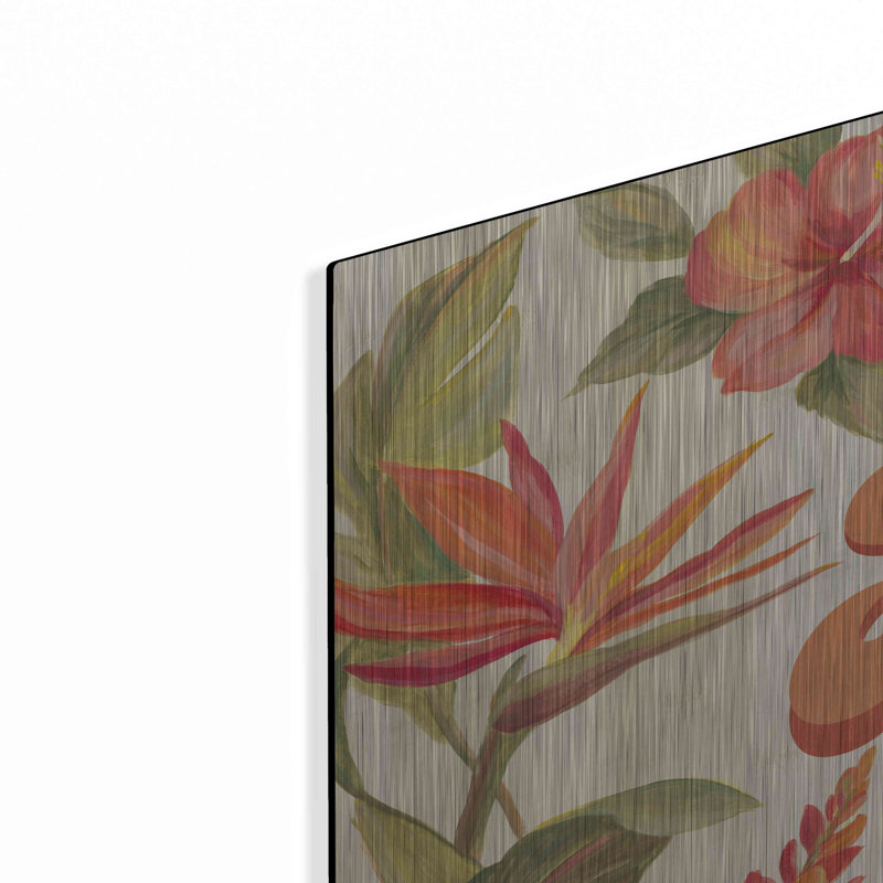 «Tropical Garden VIII» par Silvia Vassileva, art mural en métal, H 24 po x l 36 po